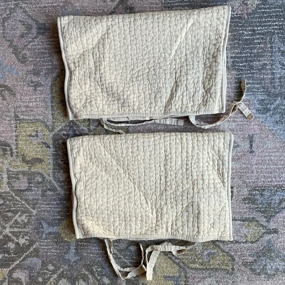 Pottery Barn Quilted Pillow Case Shams with Ties